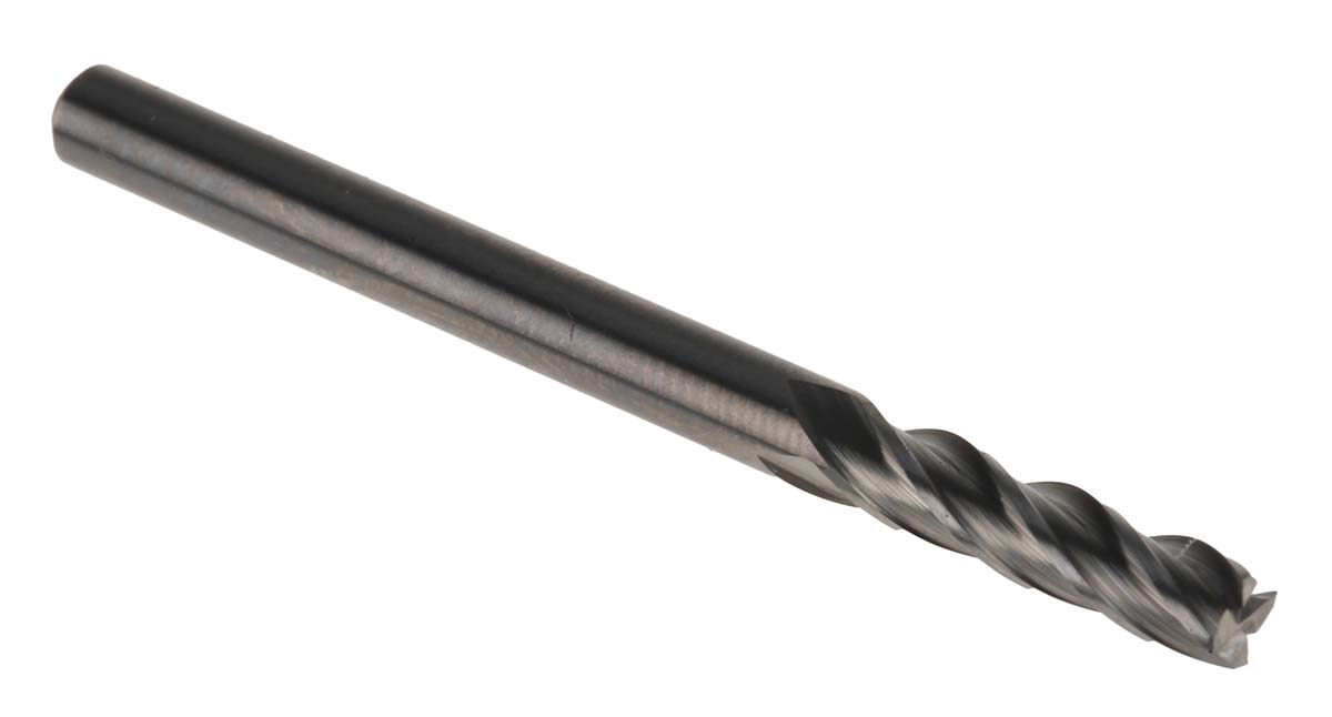 Dormer End Mill, 3mm Cutter, Solid Carbide, 3 mm Shank, 12mm Cut Length