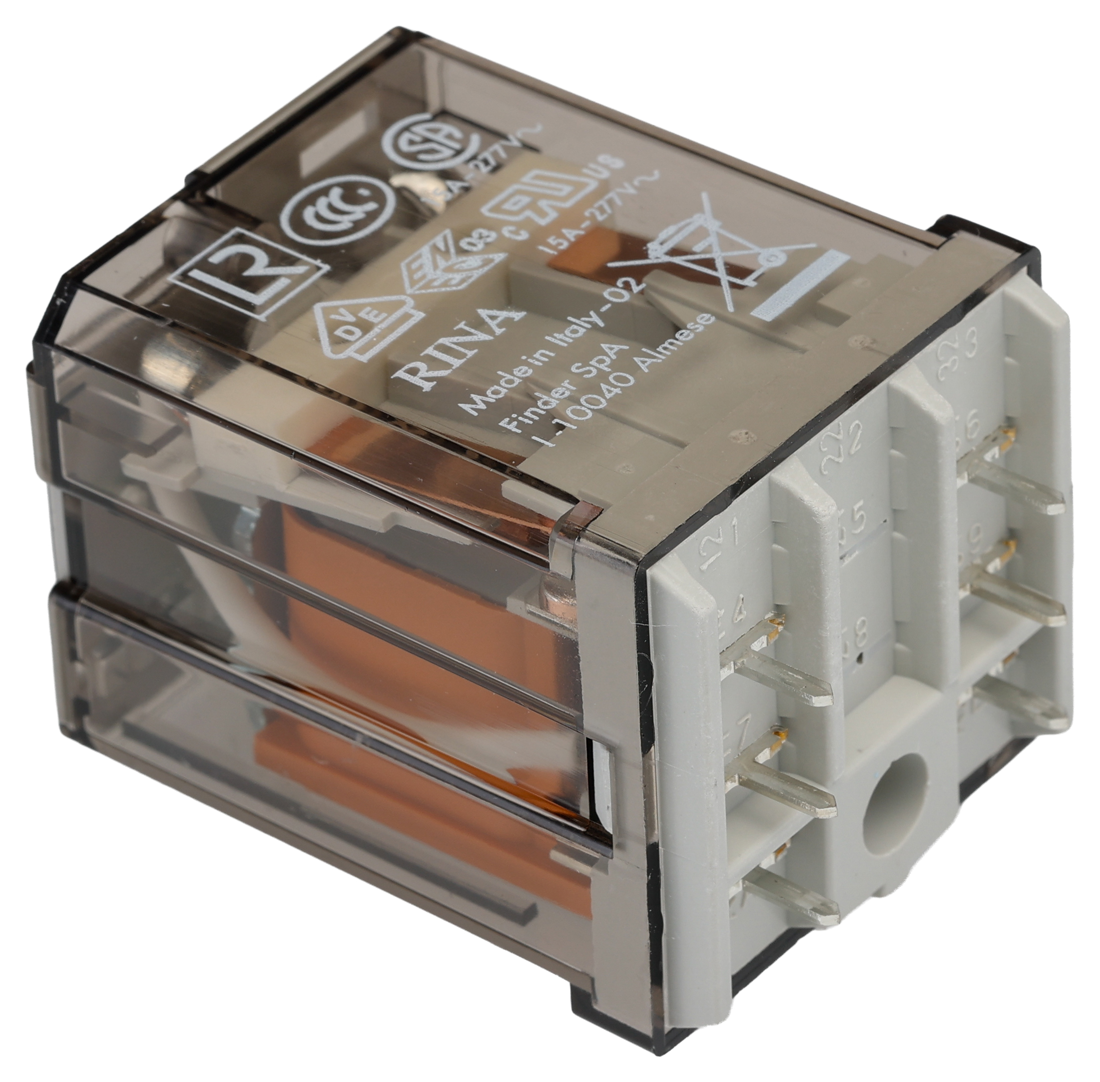 Finder PCB Mount Power Relay, 230V ac Coil, 16A Switching Current, DPDT