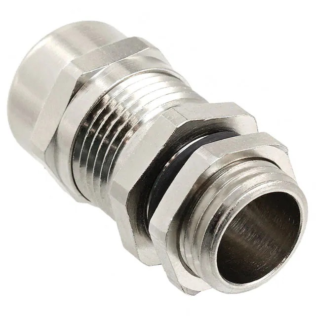 TE Connectivity Silver Nickel Plated Brass Cable Gland, M16 Thread, 4mm min., 8mm max., IP68