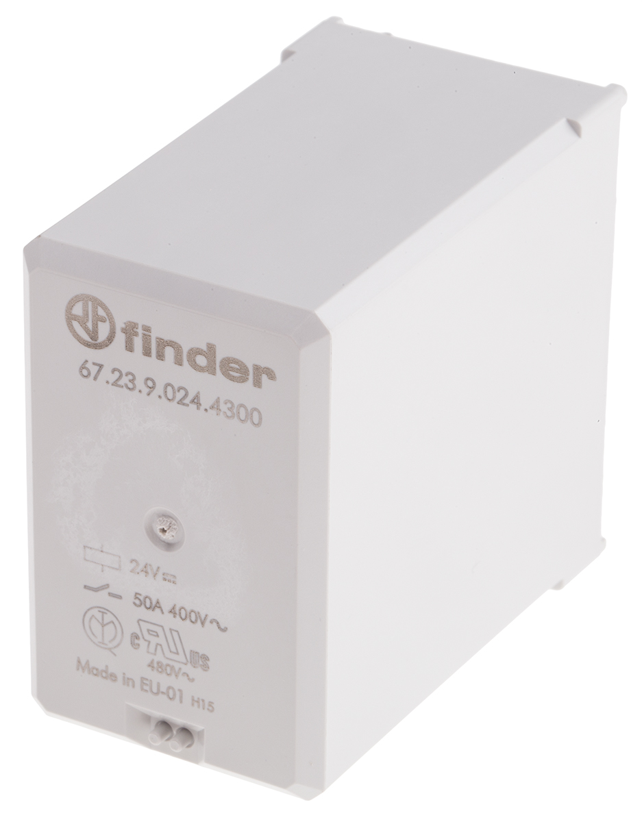 Finder PCB Mount Power Relay, 24V dc Coil, 50A Switching Current, 3P-NO