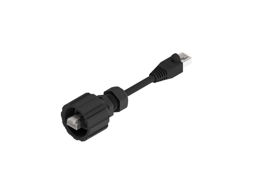 Amphenol CONEC17 -100, 2m Cat5e, Black RJ45 to Male RJ45 Male, STP Shielded, Terminated