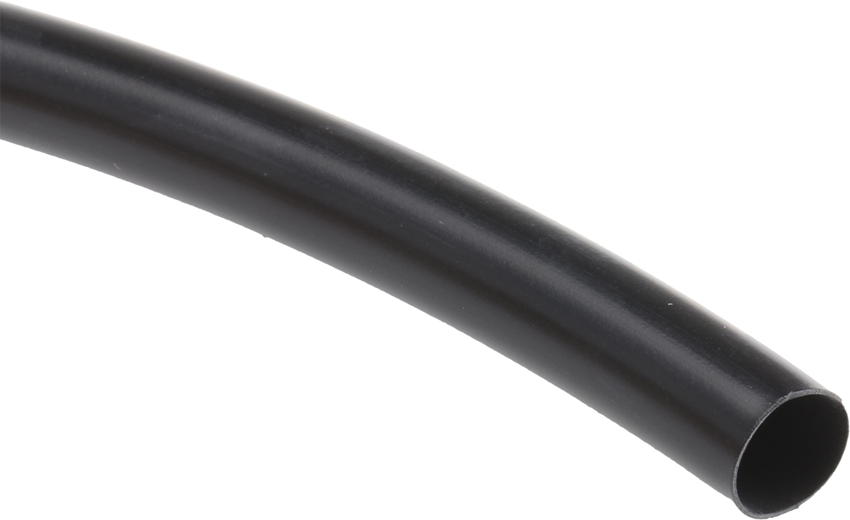 HellermannTyton Heat Shrink Tubing, Black 9.5mm Sleeve Dia. x 5m Length 2:1 Ratio, LVR Series