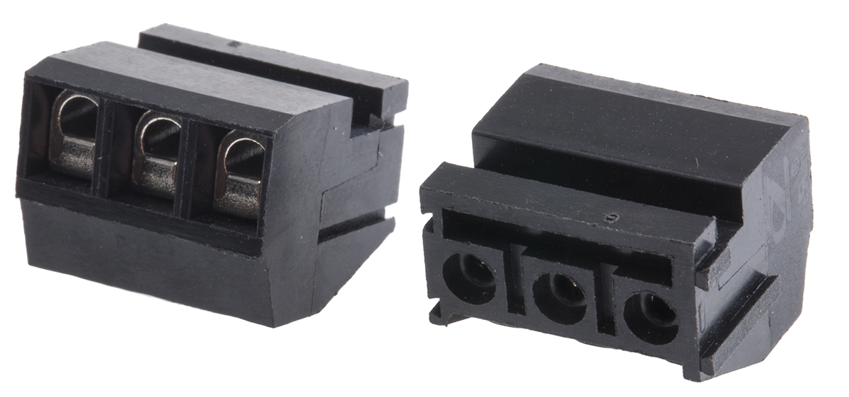 RS PRO PCB Terminal Block, 3-Contact, 5mm Pitch, Through Hole Mount, 1-Row, Screw Termination