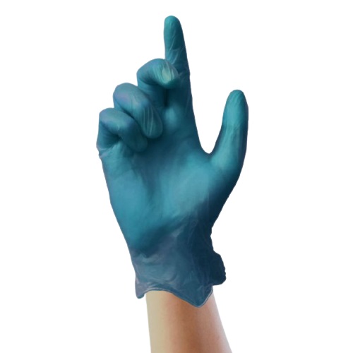 Unigloves Blue Powdered Vinyl Disposable Gloves, Size 8, Medium, 100 per Pack