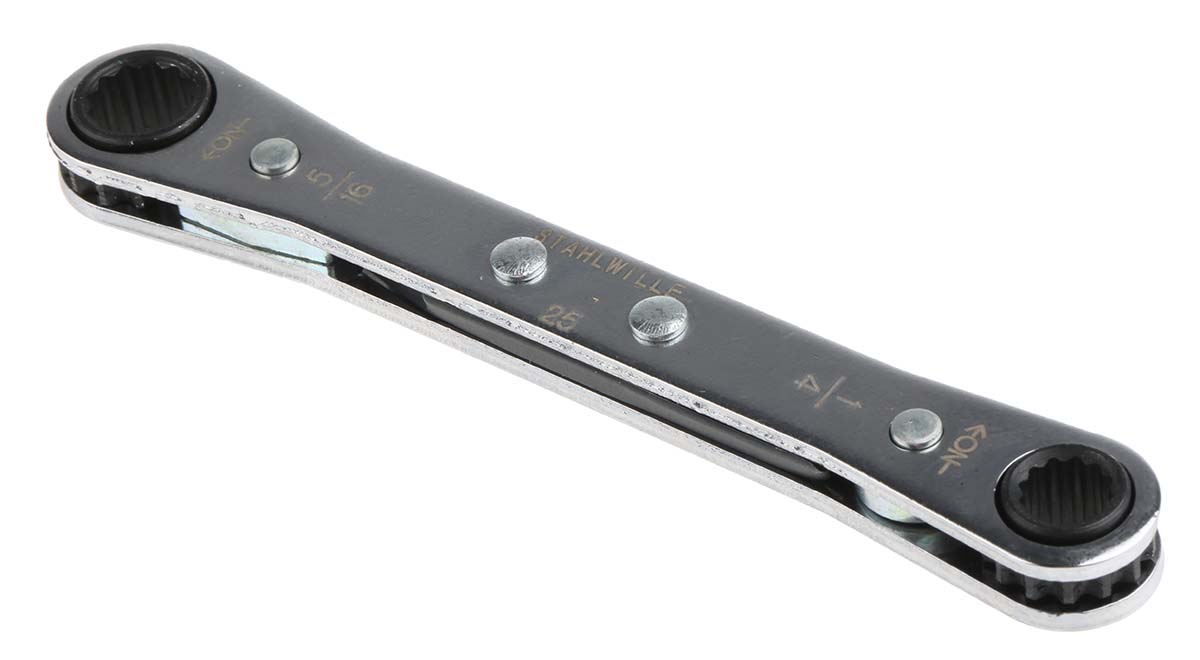 STAHLWILLE Ratchet Ring Spanner, 1/4in, Imperial, Double Ended, 109 mm Overall