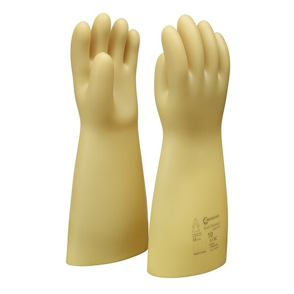 Penta GLE Beige Latex Electrical Insulating Gloves, Size 9, Latex Coating