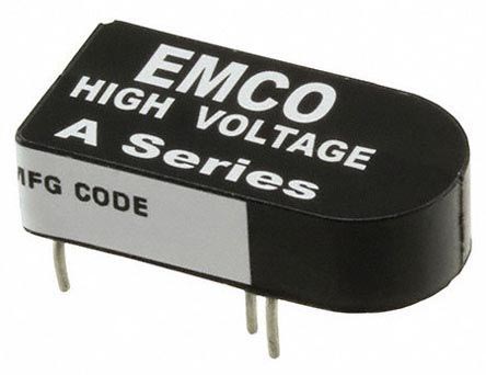 XP Power A DC-DC Converter, 2kV dc/ 500μA Output, 0 → 12 V dc Input, 1W, Through Hole, +75°C Max Temp -25°C Min