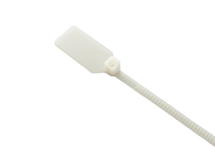 RS PRO Cable Ties, 248.5mm x 3.5mm, Natural Nylon, Pk-100