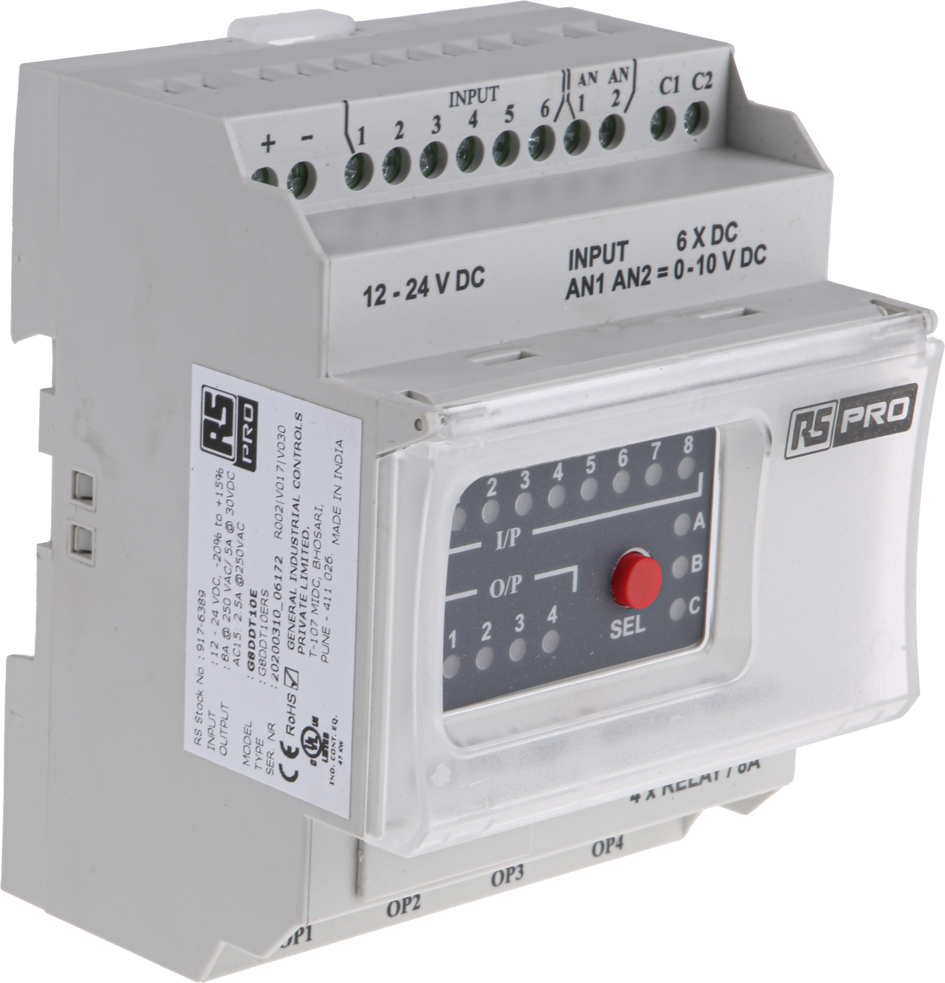 RS PRO I/O Extension Module for Use with RS PRO Logic Modules, 12 → 24 V dc Supply, Digital, Relay Output,