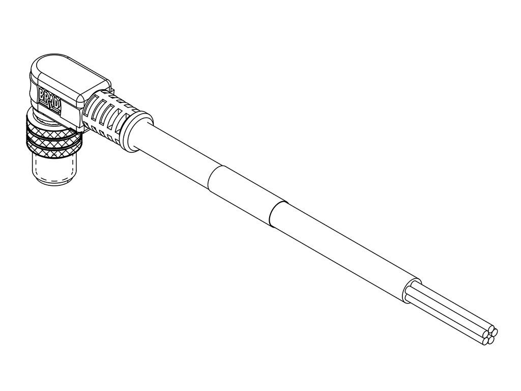 Brad from Molex Female 3 way M8 to Unterminated 3 way Free End Sensor Actuator Cable, 5 m