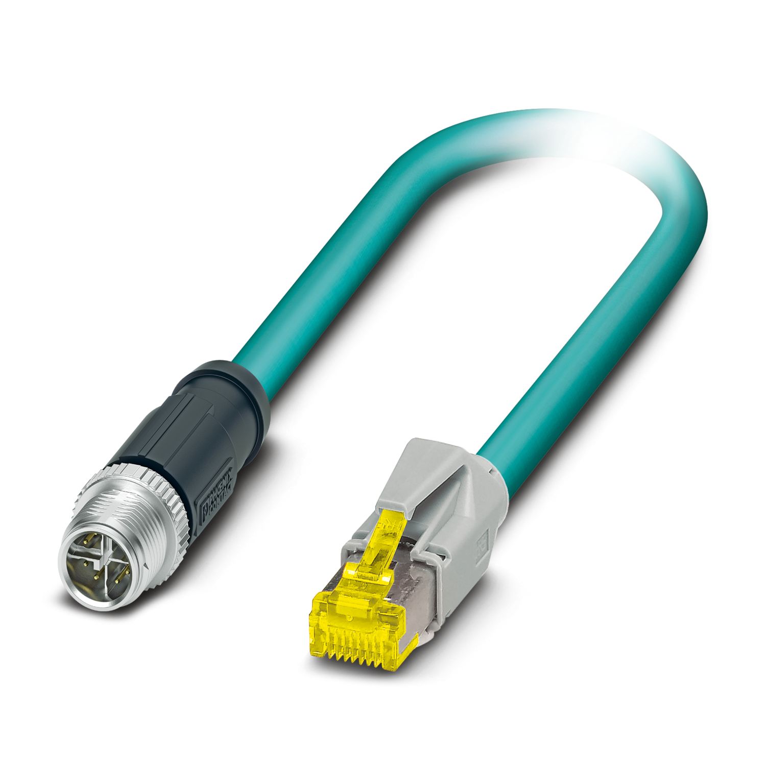 Phoenix Contact, 20m Cat6a M12 to Male RJ45 Male, Terminated PUR Sheath