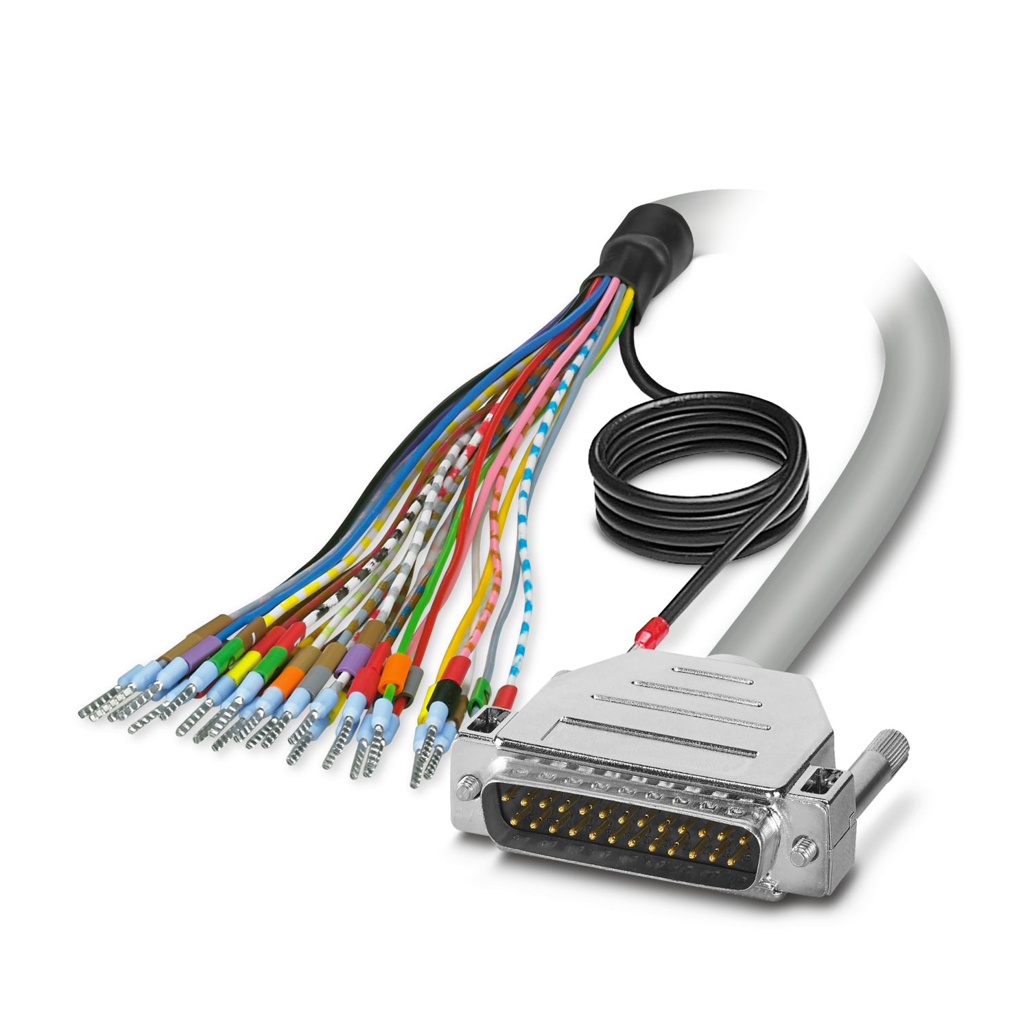 Phoenix Contact Male 25 Pin D-sub Unterminated Cable, 6m PVC, 0M, 25/S/6, CABLE-D-25SUB/M/OE/0 Series