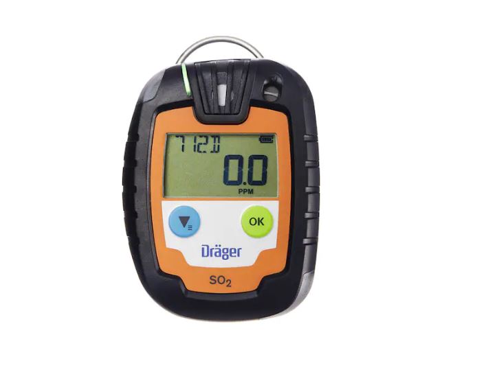 DRAEGER Pac 6000 S02 Portable Gas Detector for Sulphur Dioxide Detection, Audible Alarm, ATEX Approved