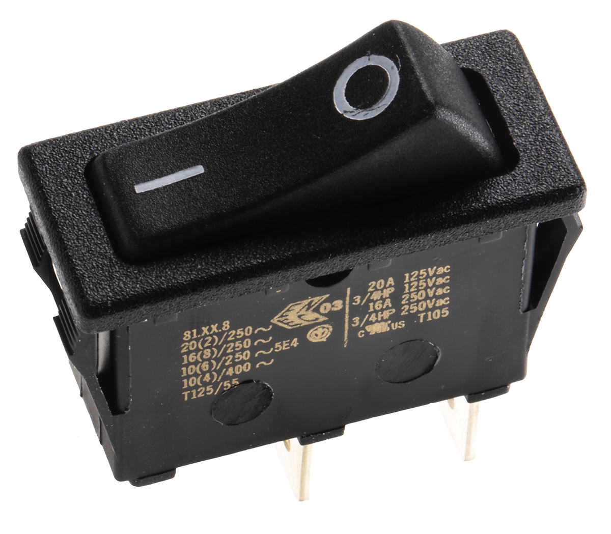 Molveno SPST, On-Off Rocker Switch Panel Mount