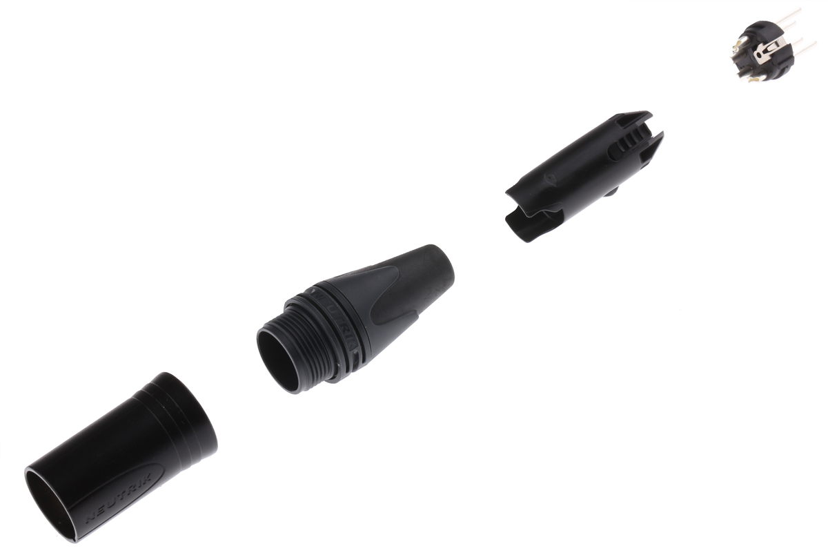 Neutrik Cable Mount XLR Connector, Male, 50 V, 4 Way, Silver over Nickel Plating