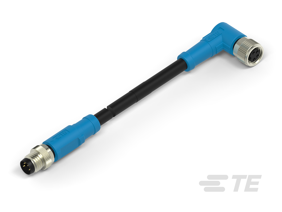 TE Connectivity Male/Female 4 way M8 to 4 way M8 Sensor Actuator Cable, 5000 mm