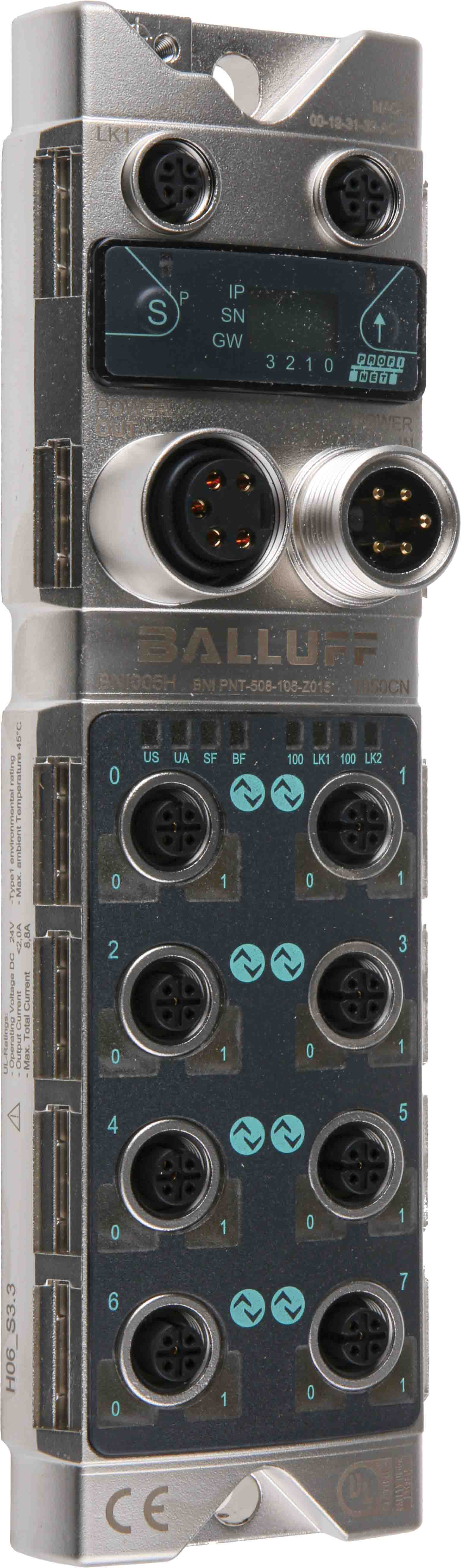 BALLUFF BNI Series Sensor Box, M12, 8 port