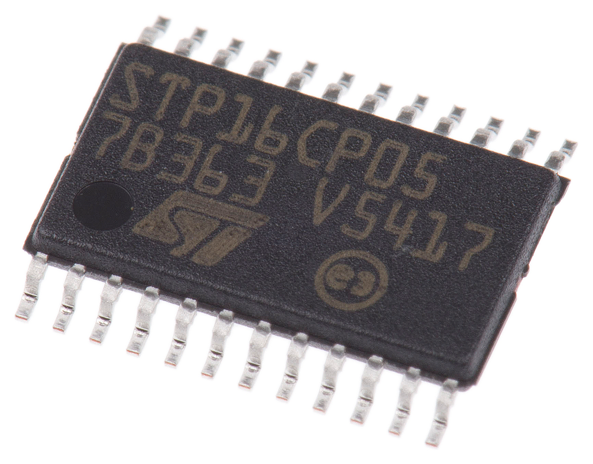 STMicroelectronics STP16CP05TTR LED Driver IC, 3/5.5 V ac 100 mA 24-Pin TSSOP