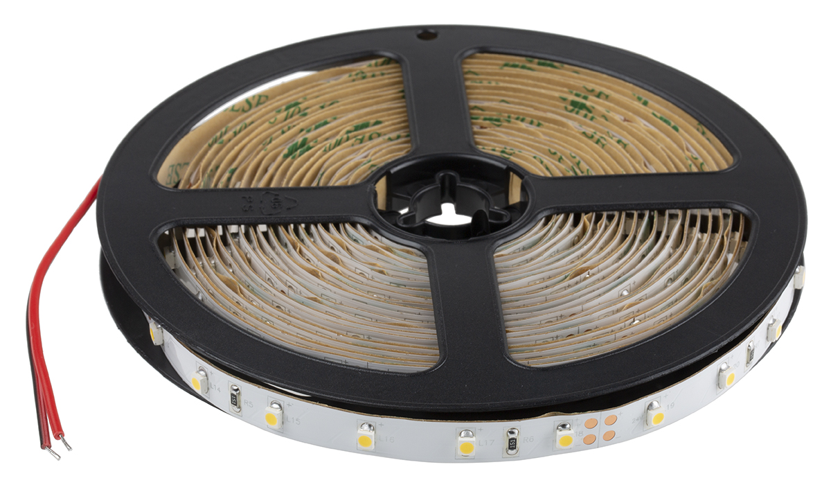 RS PRO 24V Neutral White LED Strip Light, 4000 → 4500K Colour Temp, 5m Length
