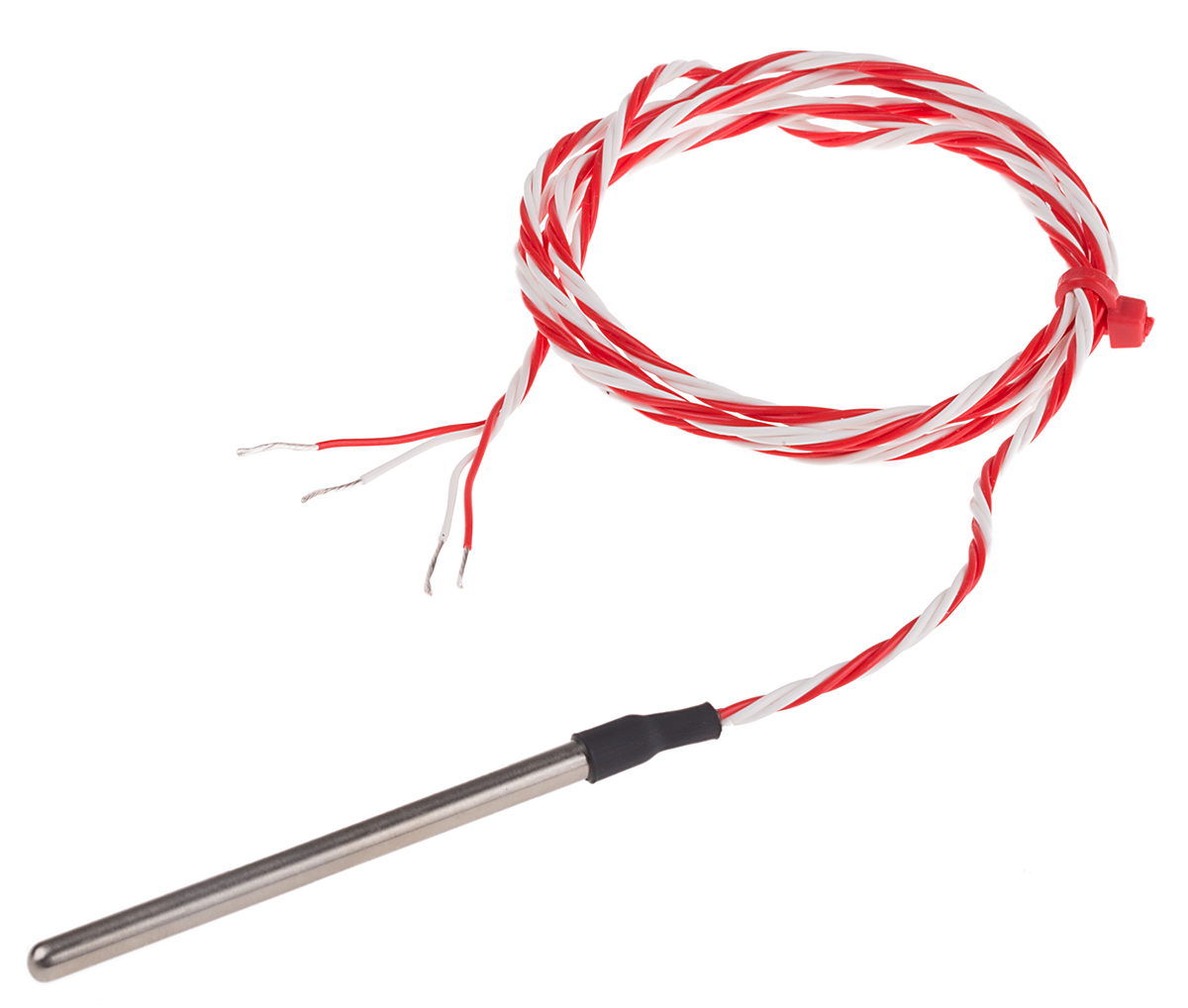 RS PRO PT100 RTD Sensor, 4mm Dia, 65mm Long, 4 Wire, Probe, Class B +200°C Max