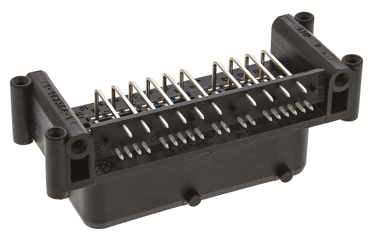 TE Connectivity Junior Power Timer Series Right Angle Through Hole PCB Header, 29 Contact(s), 5 mm Pitch, 3 Row,