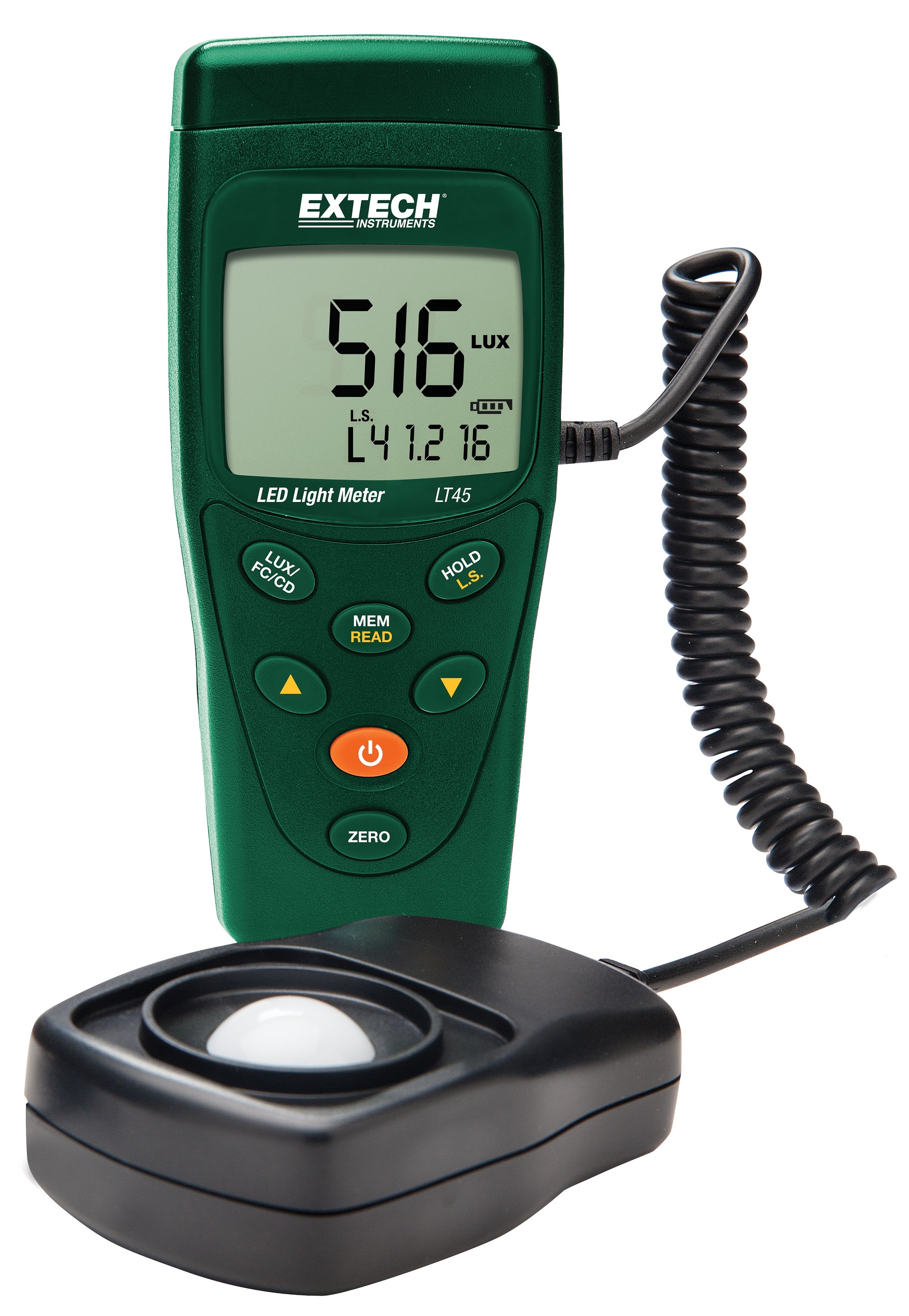 Extech LT45 Light Meter, 999.9lx to 400000lx, ±3