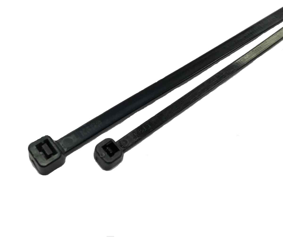 RS PRO Cable Tie, 368mm x 4.8 mm, Black Nylon, Pk-100