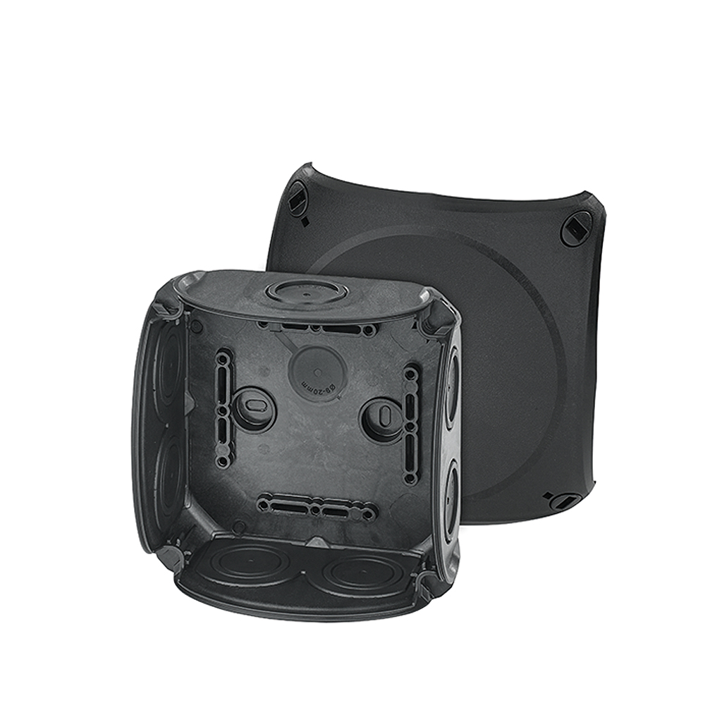 HENSEL DK Series Black Polypropylene Terminal Box, IP66, 0 Terminals, 77 x 130 x 130mm
