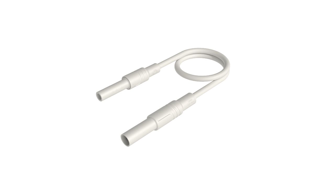 Hirschmann Test & Measurement 4 mm Test Probe Lead, 32A, White, 1m Lead Length