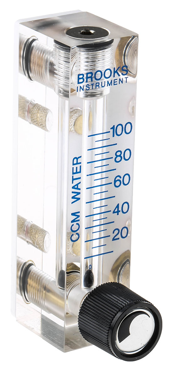 Key Instruments FR2000 Series Variable Area Flow Meter for Liquid, 10 ccm Min, 100 cm³/min Max