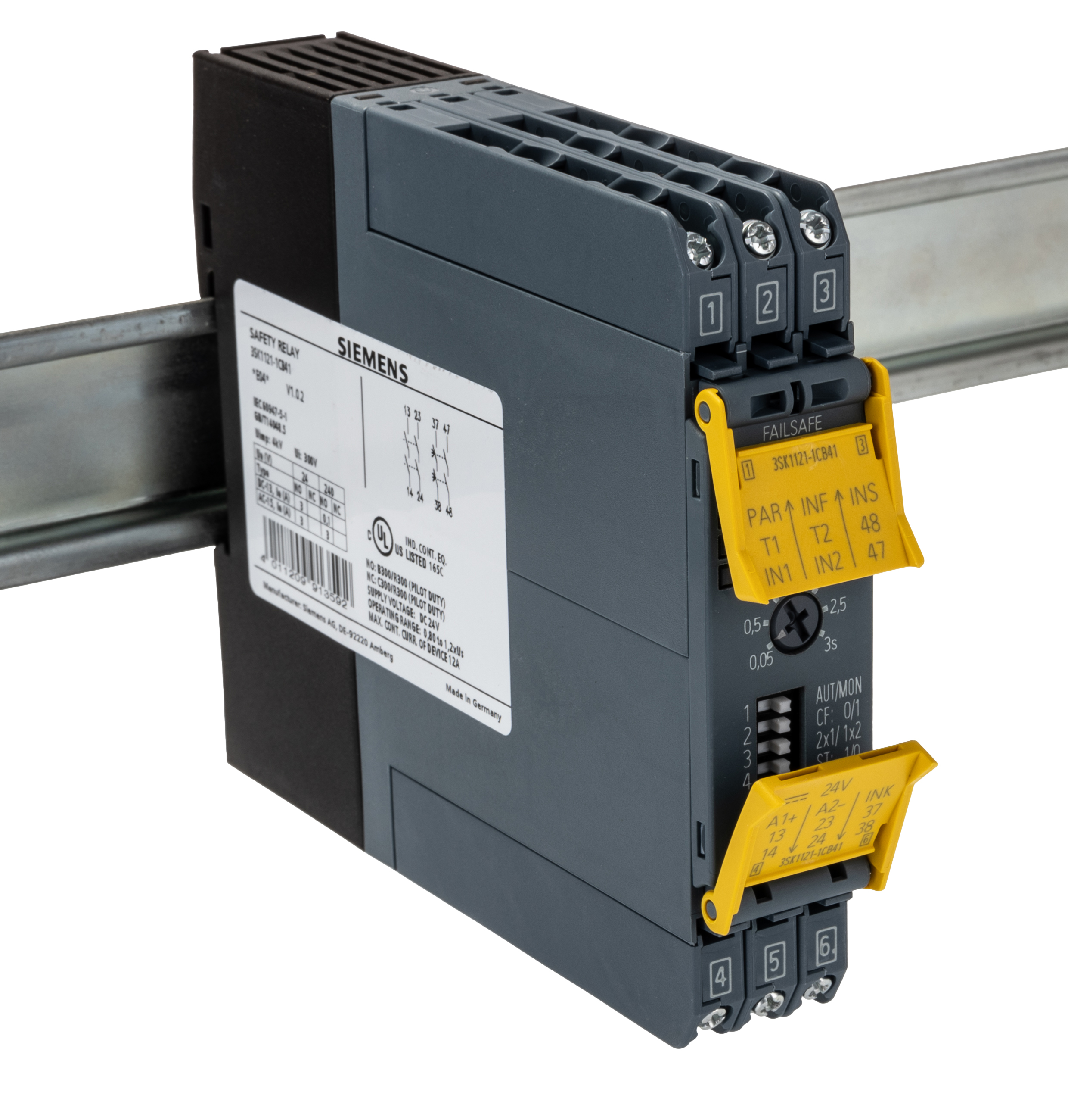 Siemens SIRIUS 3SK1 Safety Relay 24V dc, Single Channel 4 Safety Contacts