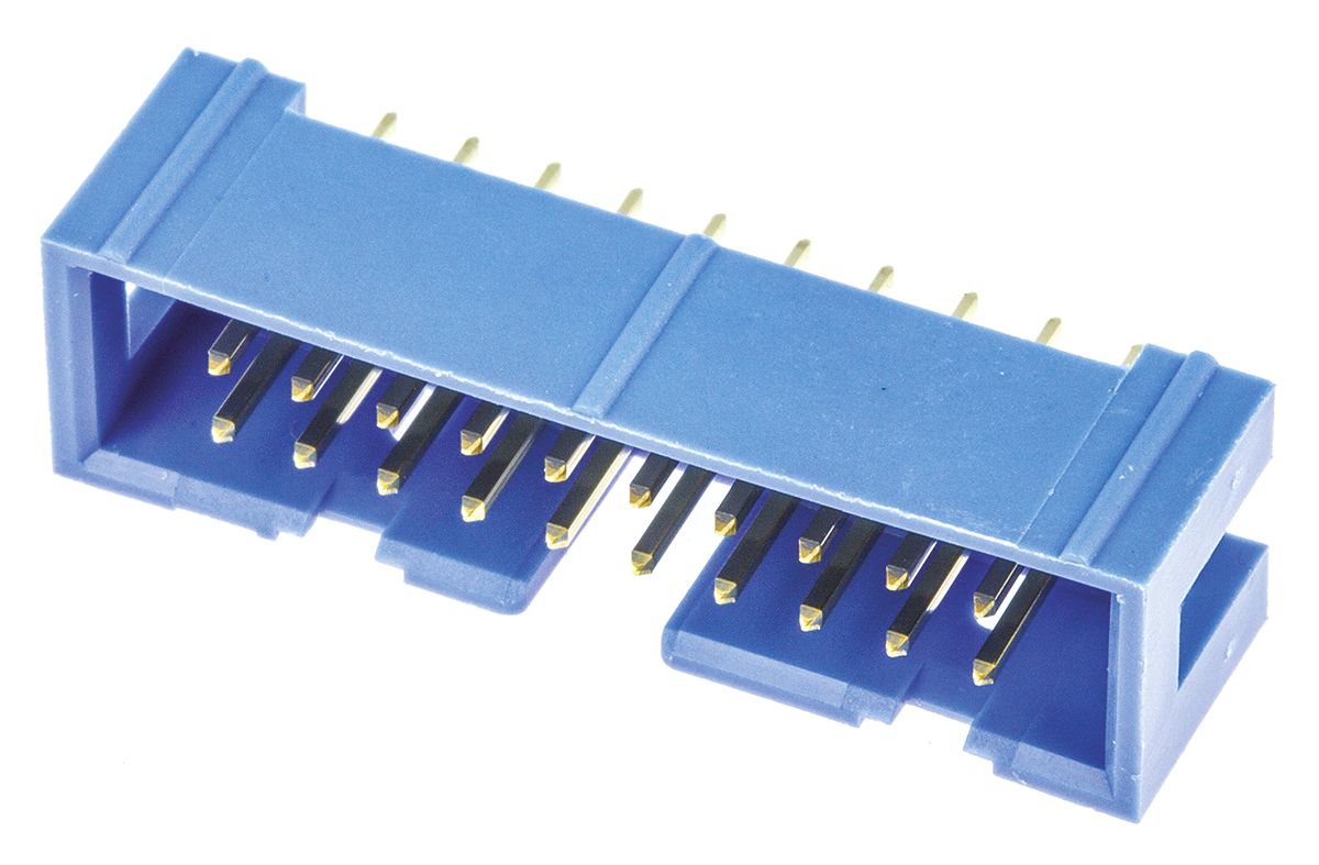 TE Connectivity AMP-LATCH Series Straight Through Hole PCB Header, 20 Contact(s), 2.54 mm Pitch, 2 Row, Shrouded