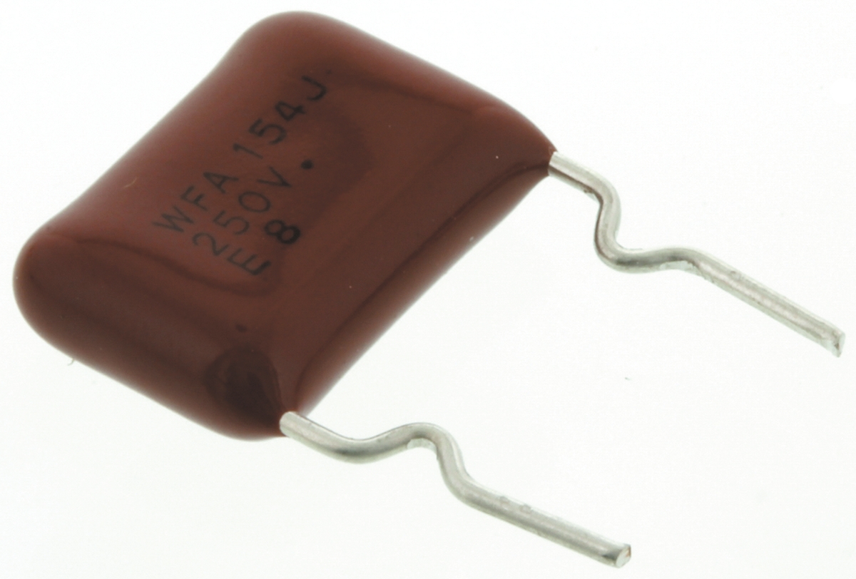 Panasonic ECWF(A) Polypropylene Film Capacitor, 250V dc, ±5%, 150nF, Through Hole