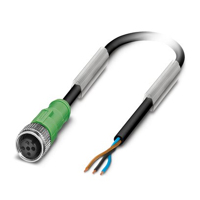Phoenix Contact 3 way Free Cable End to Female 3 way Straight Socket M12 Sensor Actuator Cable, 10 m