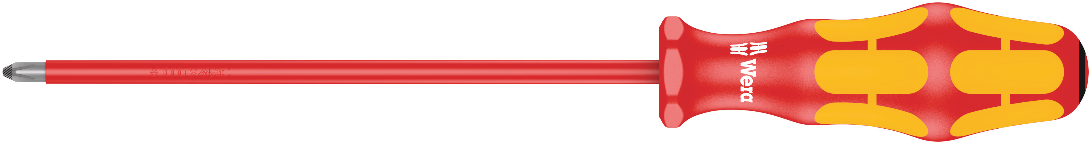 Wera Pozidriv Insulated Screwdriver, PZ1 Tip, 150 mm Blade, VDE/1000V, 248 mm Overall