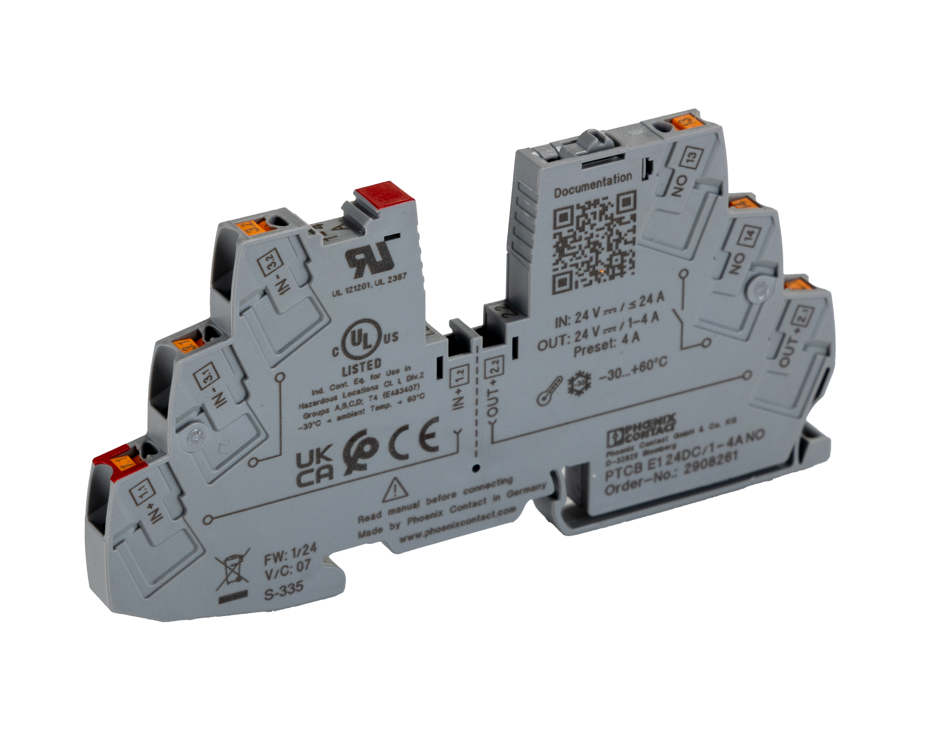 Phoenix Contact Electronic Device Circuit Breaker Electronic Circuit breaker 4A 24V PTCB, 1 channels , DIN Rail Mount