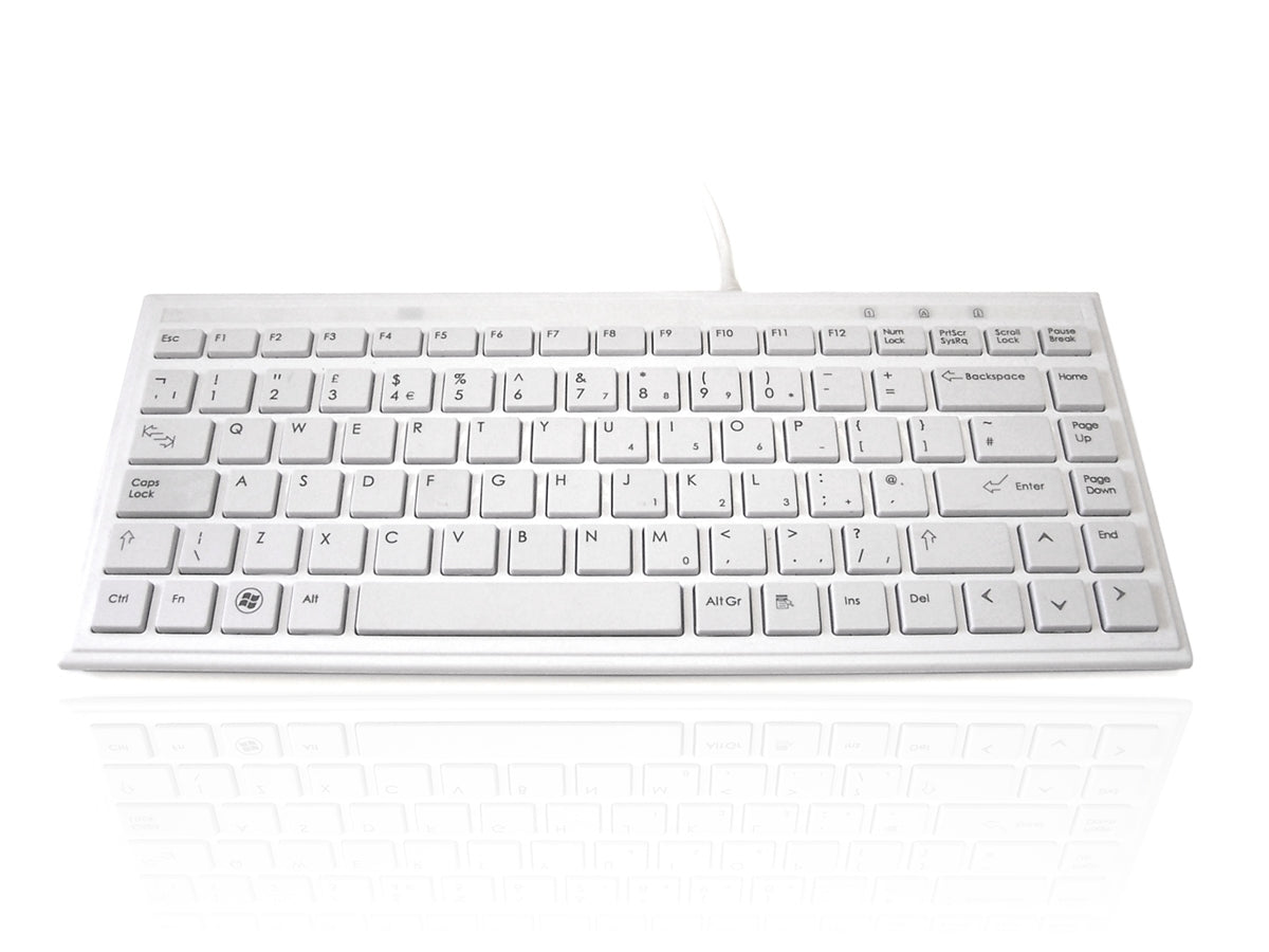 Ceratech KYBAC395-USBWHT Wired USB Compact Keyboard, QWERTY (UK), White