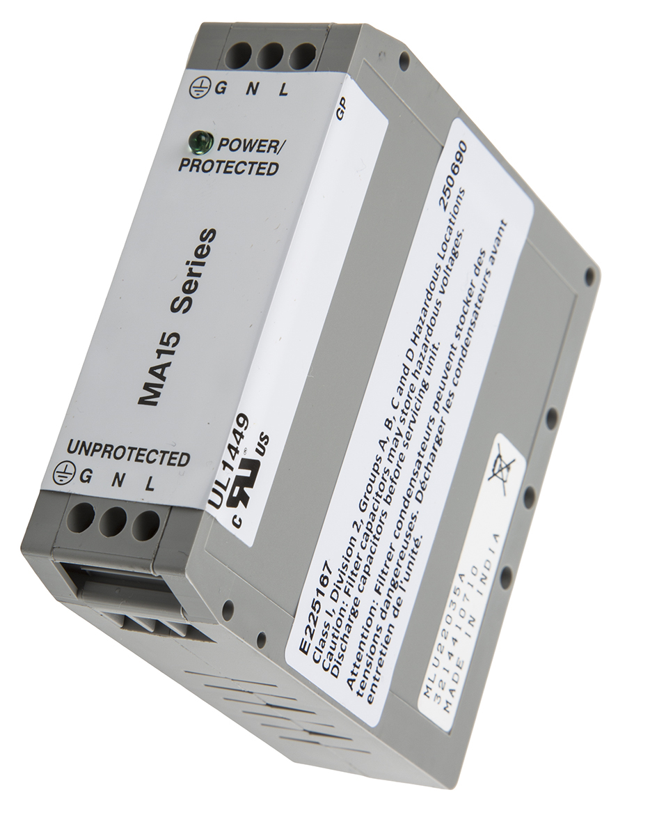 Eaton Surge Suppressor Unit 120 V ac Maximum Voltage Rating 18kA Maximum Surge Current Mains Surge Protector