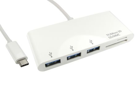 RS PRO 3 Port USB 3.0 USB C  Hub, USB Powered