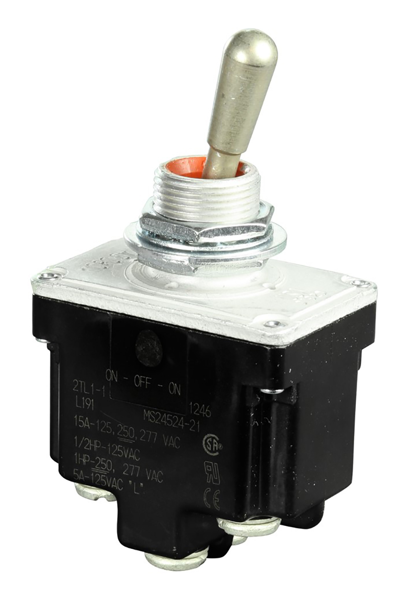 Honeywell Toggle Switch, Panel Mount, On-Off-On, DPDT, Screw Terminal