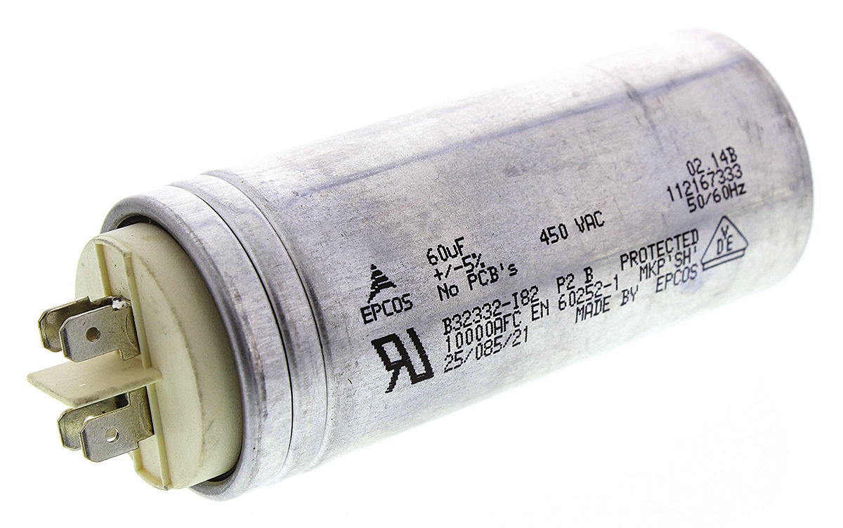 EPCOS B32332 Polypropylene Film Capacitor, 450V ac, ±5%, 60μF, Stud Mount