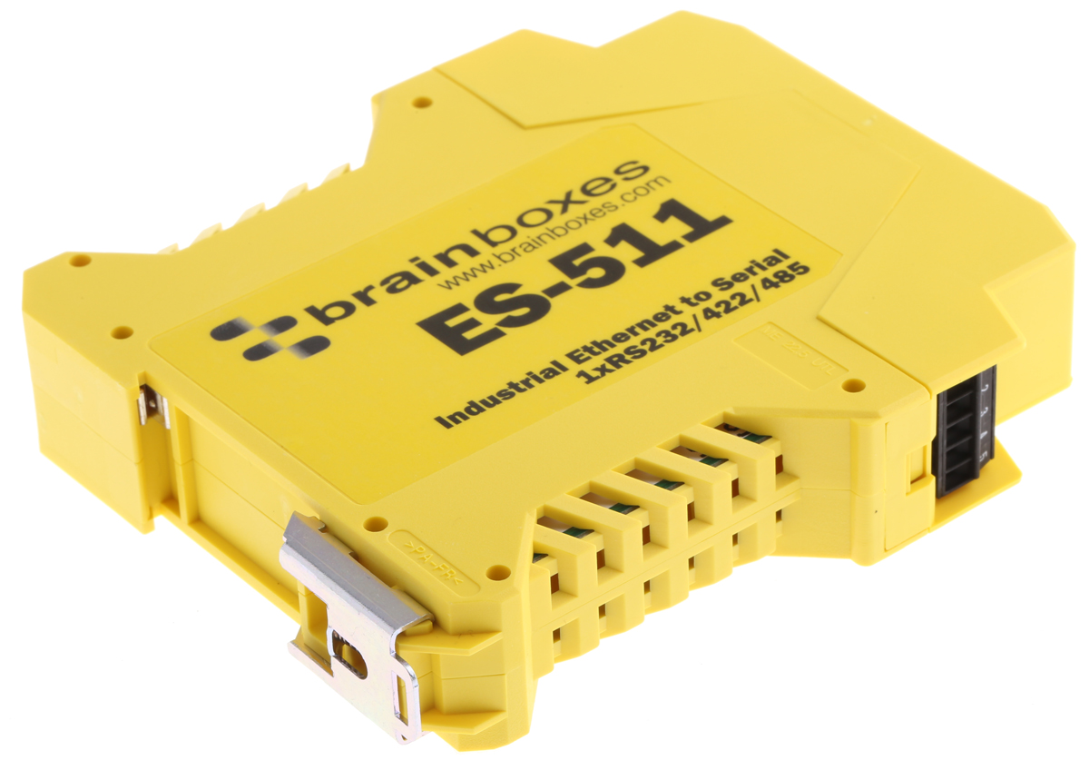 Brainboxes Serial Device Server, 1 Ethernet Port, 1 Serial Port, RS232, RS422, RS485 Interface, 1Mbit/s Baud Rate