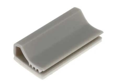 RS PRO Grey PVC Flat cable clamp, 9mm Max. Bundle