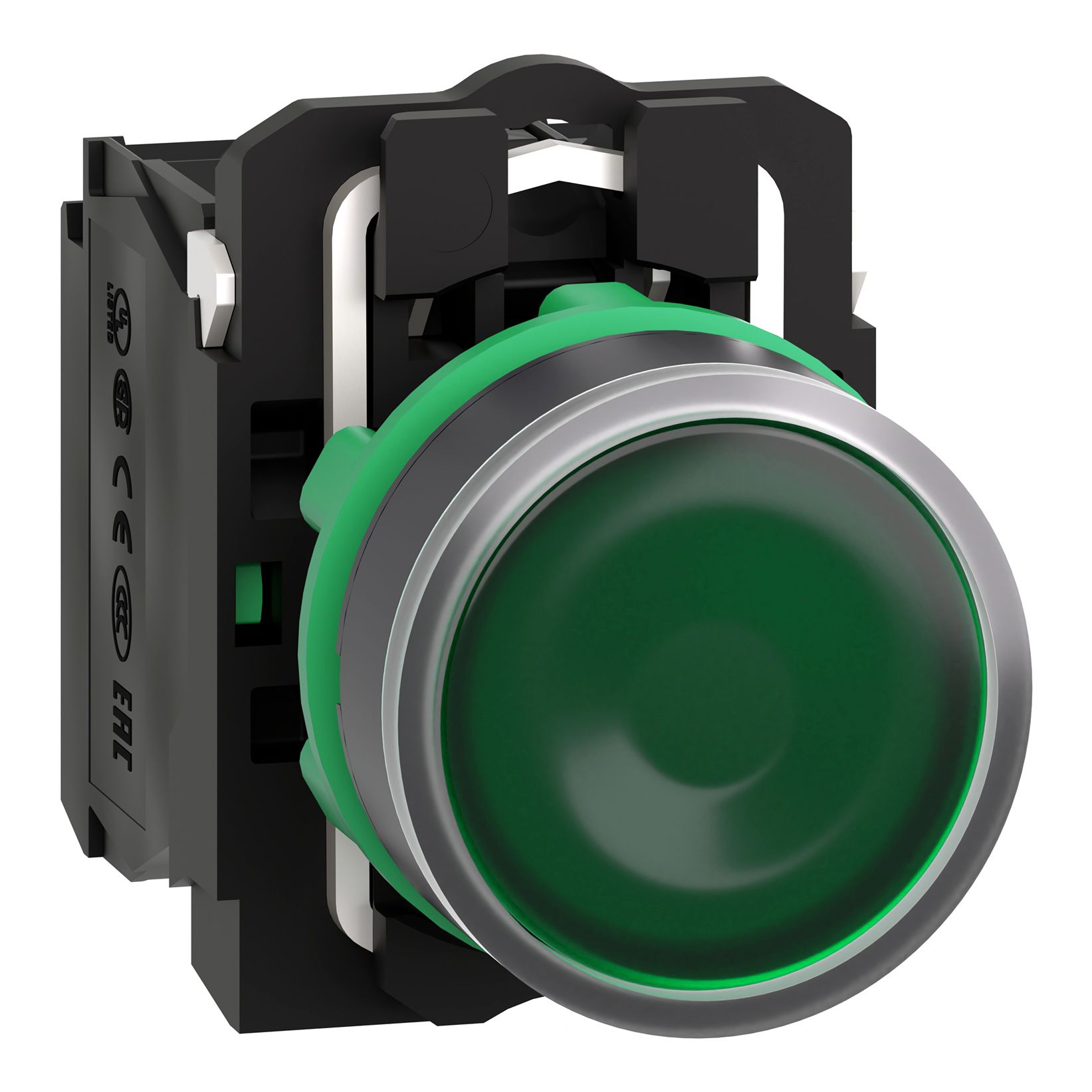 Schneider Electric Harmony Series Illuminated Push Button, NO, 22.5mm Cutout, SPST, Green LED, 24V, IP66, IP67, IP69,