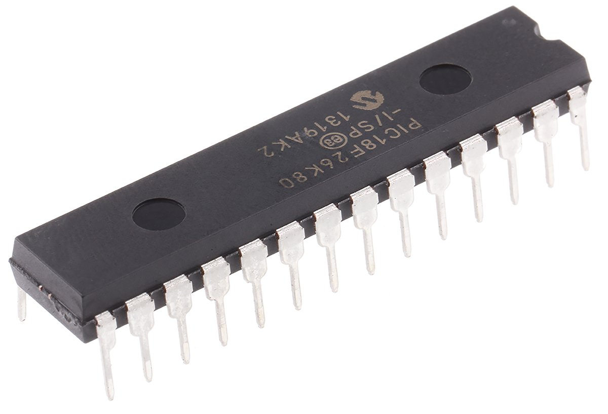 Microchip, 8 bit PIC, PIC18F66K80 Microcontroller, 64 MHz, 64kB FLASH, 28-Pin SPDIP