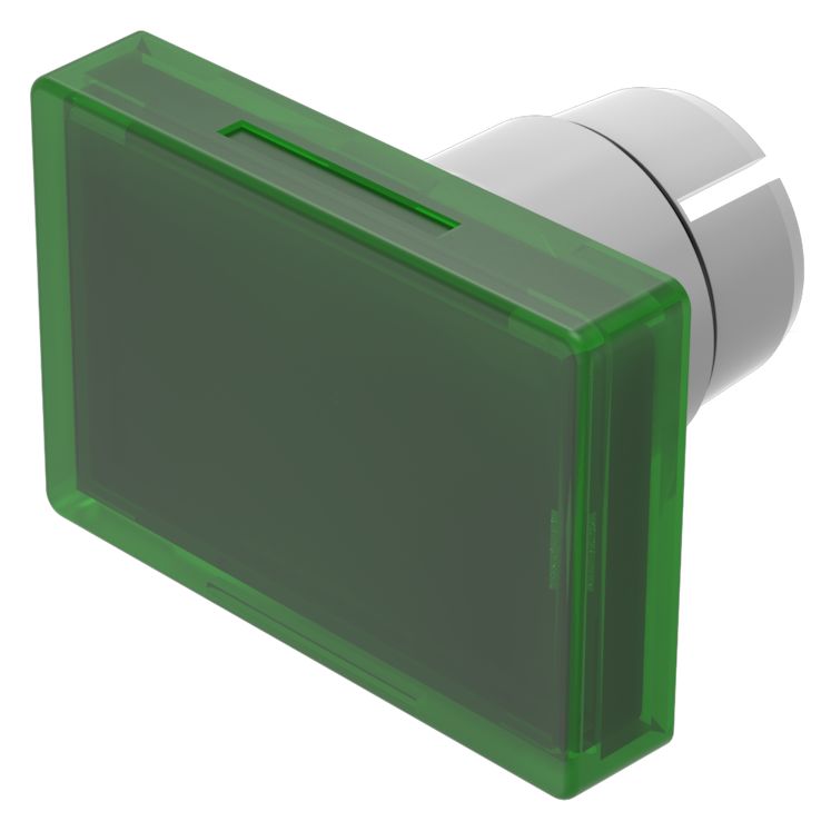 Indicator Lens Rectangle Style, Green, 25.5 Long