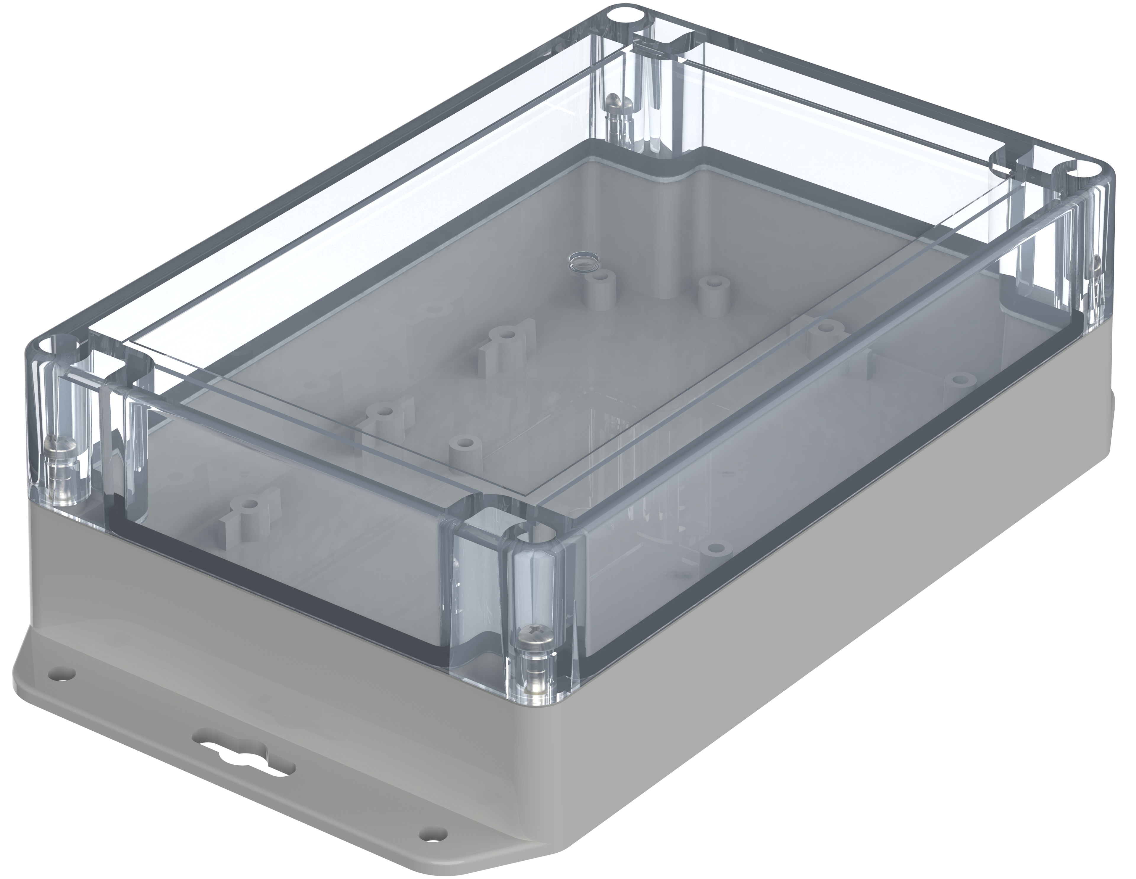 Bopla Euromas X Series Light Grey Polycarbonate Enclosure, IP66, IP68, IK07, Flanged, Clear Lid, 179.9 x 119.9 x 60.2mm