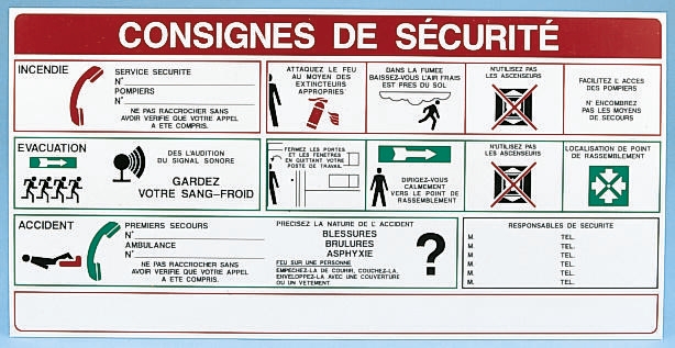 Safety Instructions Safety Poster, PP, French, 200 mm, 400mm