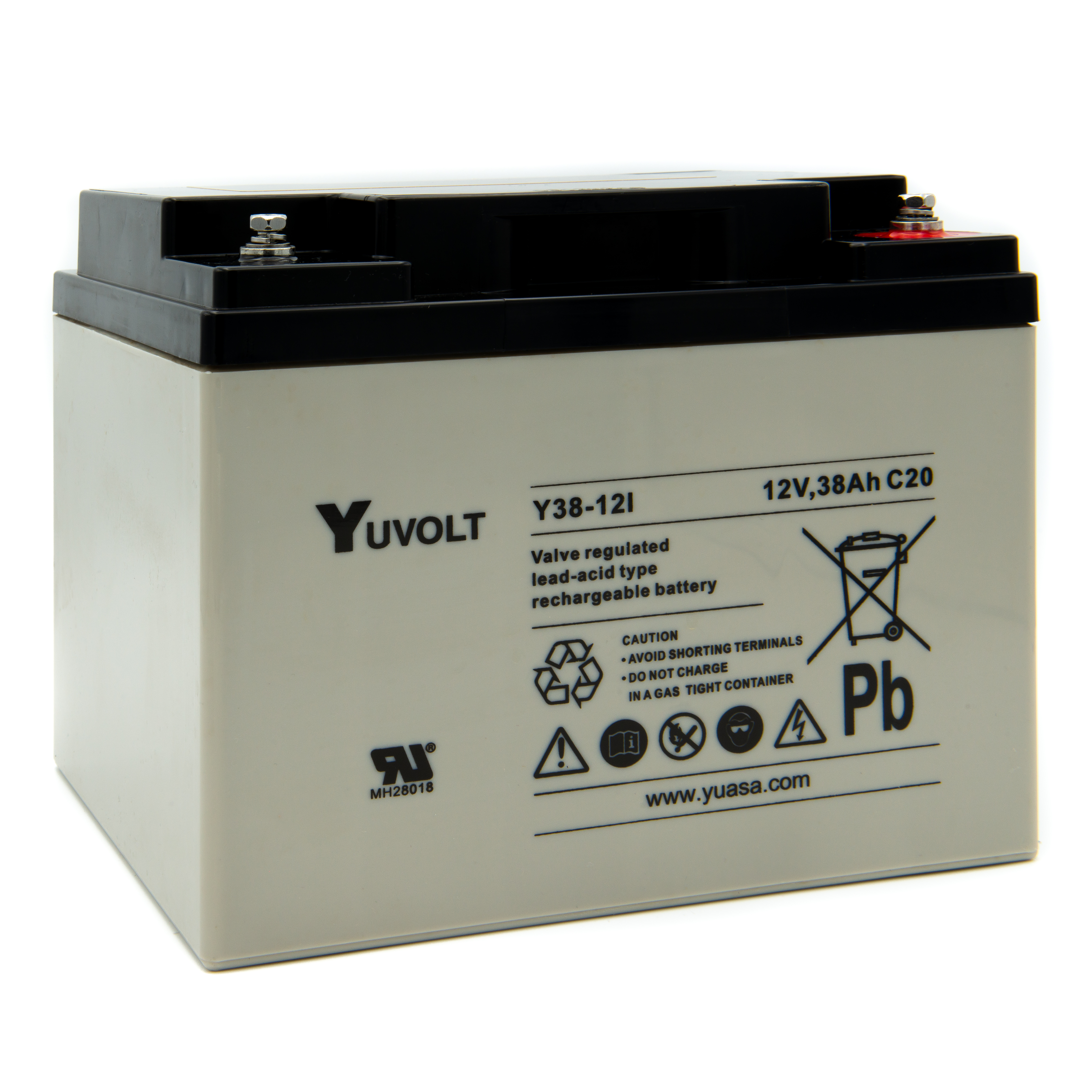 Yuasa 12V Insert M5 Sealed Lead Acid Battery, 38Ah