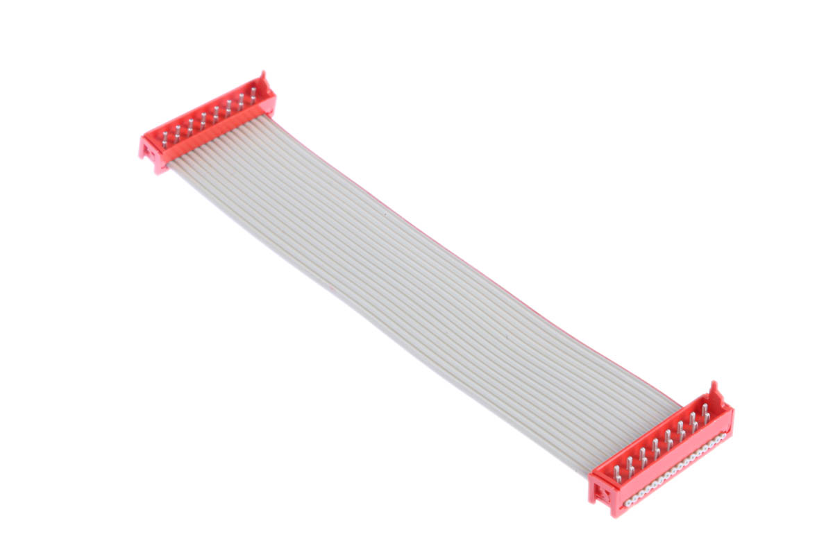 TE Connectivity Micro-MaTch Series Flat Ribbon Cable, 16-Way, 1.27mm Pitch, 100mm Length, Micro-MaTch IDC to